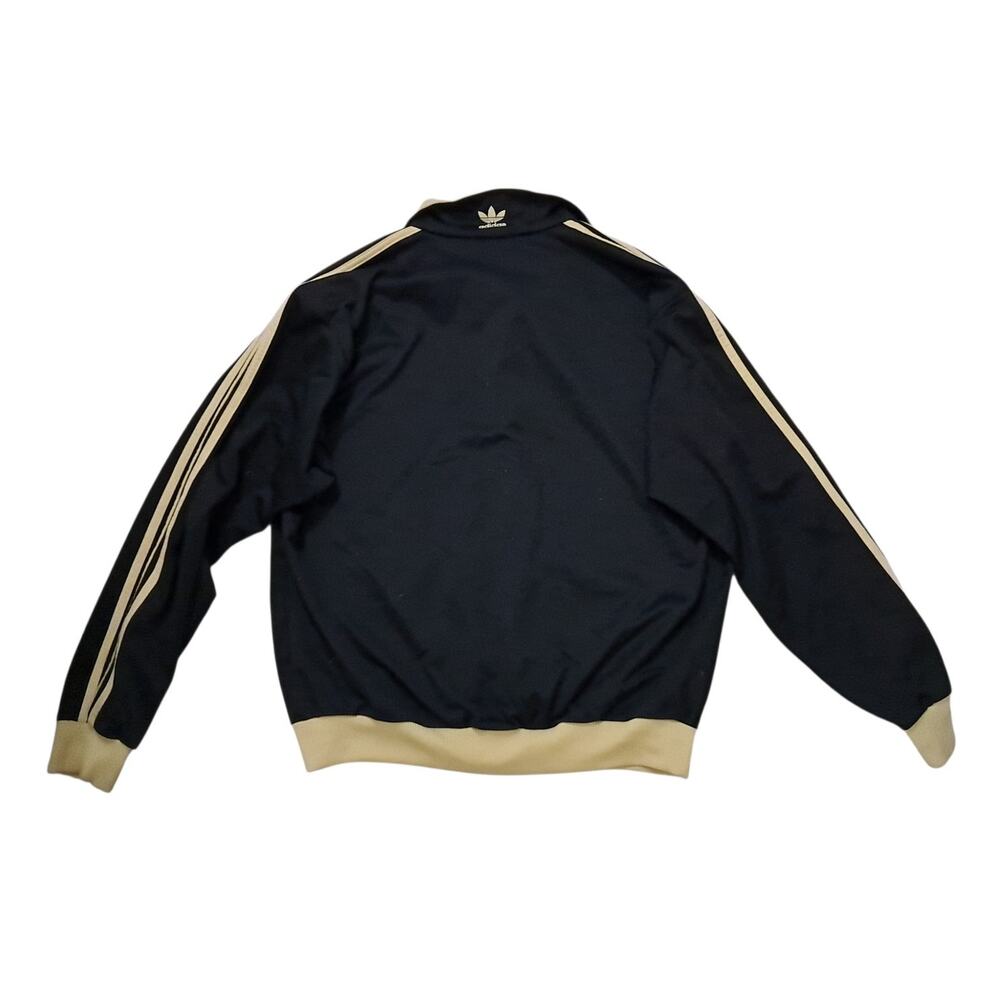 ADIDAS Vtg Mens Varsity Track Jacket Sz M Yellow Trim Zip Front Athletic Sporty - Picture 3 of 6